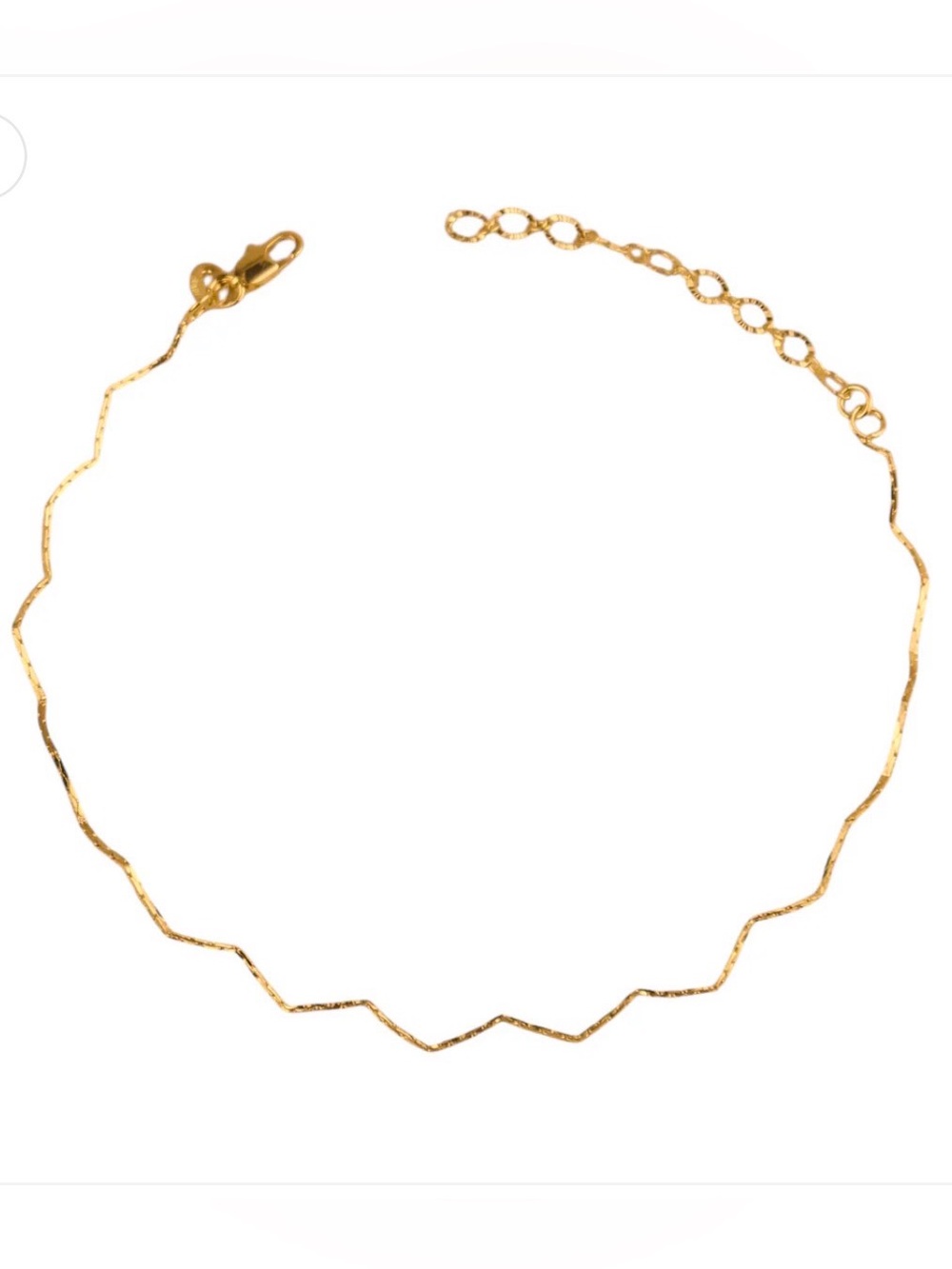 *New Anklet | Gold filled zig zag pattern 13”